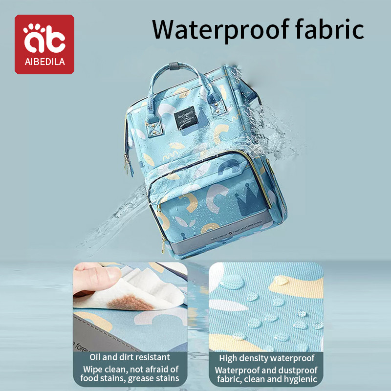 AIBEDILA Mummy Large Capacity Diaper Bag Backpack Waterproof Outdoor USB Charge Travel Diaper Maternity Baby Stroller Diaper Bag