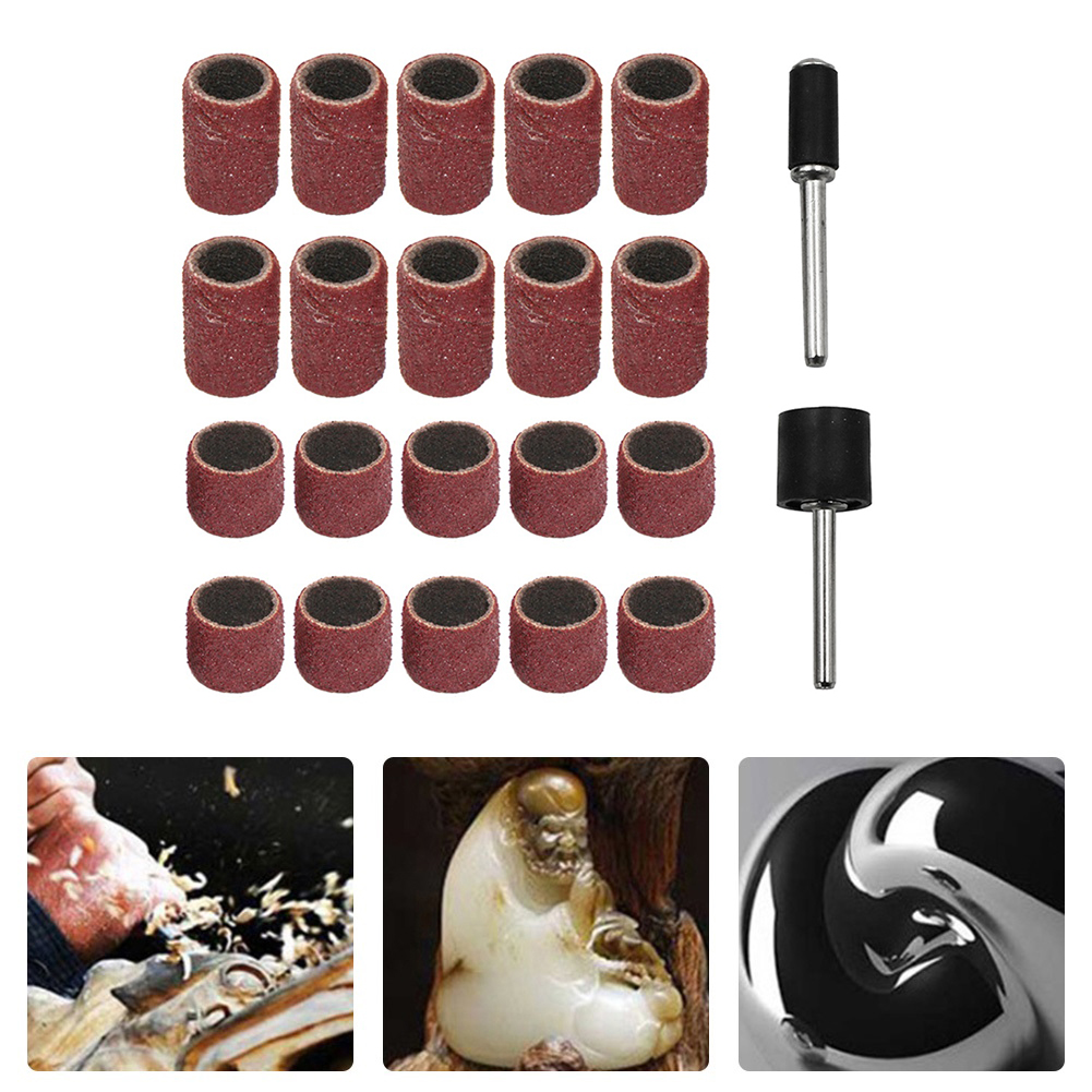22 ชิ้นแหวนขัด Rod Abrasive Rotary ชุดเครื่องมือขัดกลองหัวเจียรไฟฟ้าเจาะเครื่องบดทราย Rin