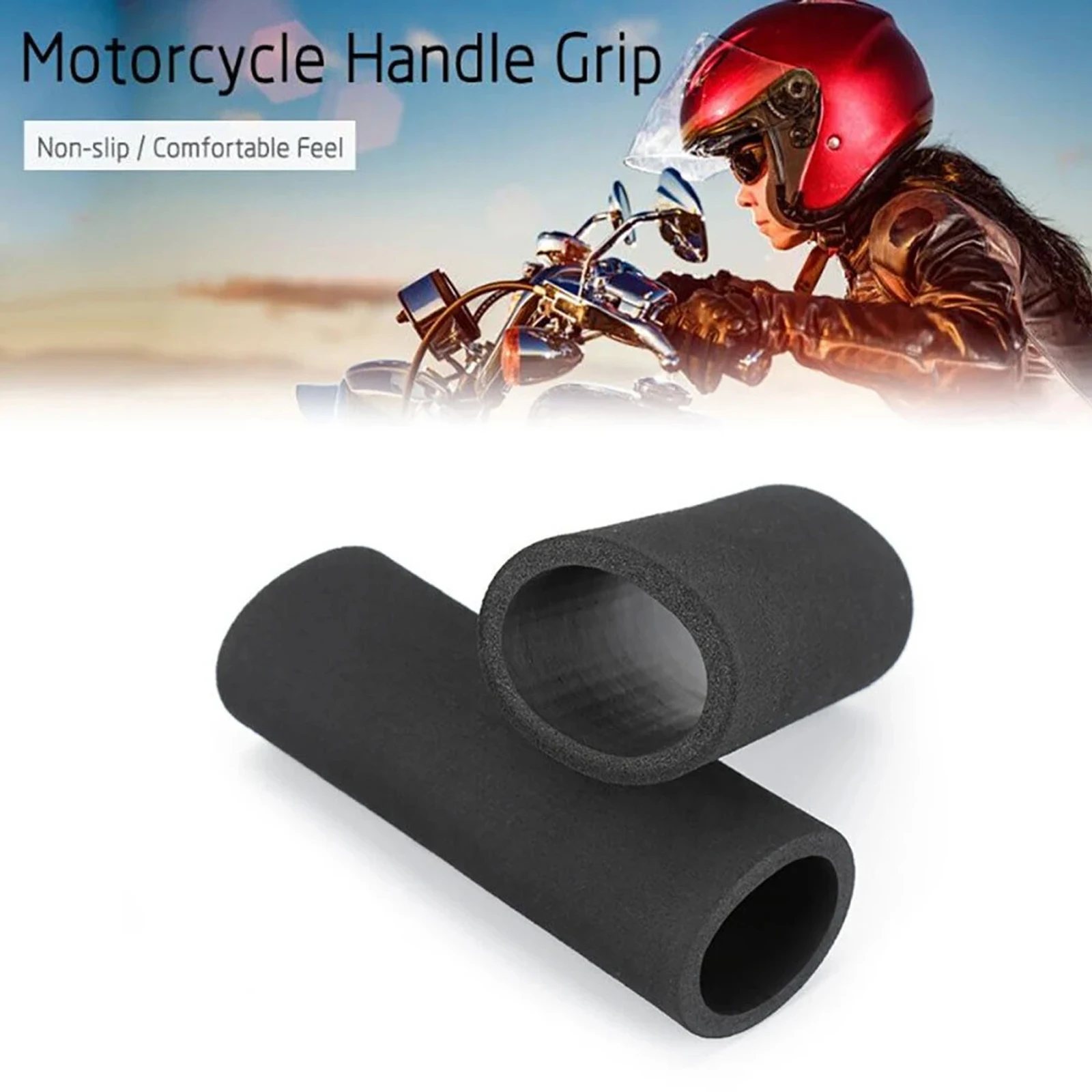 1 par universal capa de alça da motocicleta deslizamento em espuma anti vibração conforto macio guiador grip capa peças da bicicleta apertos capa