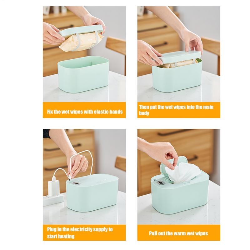 Baby Warmer Wipes USB Wipes Holder Portable Dispenser For Baby Large Capacity Travel Tissue Dispenser Smart Precise Temperature