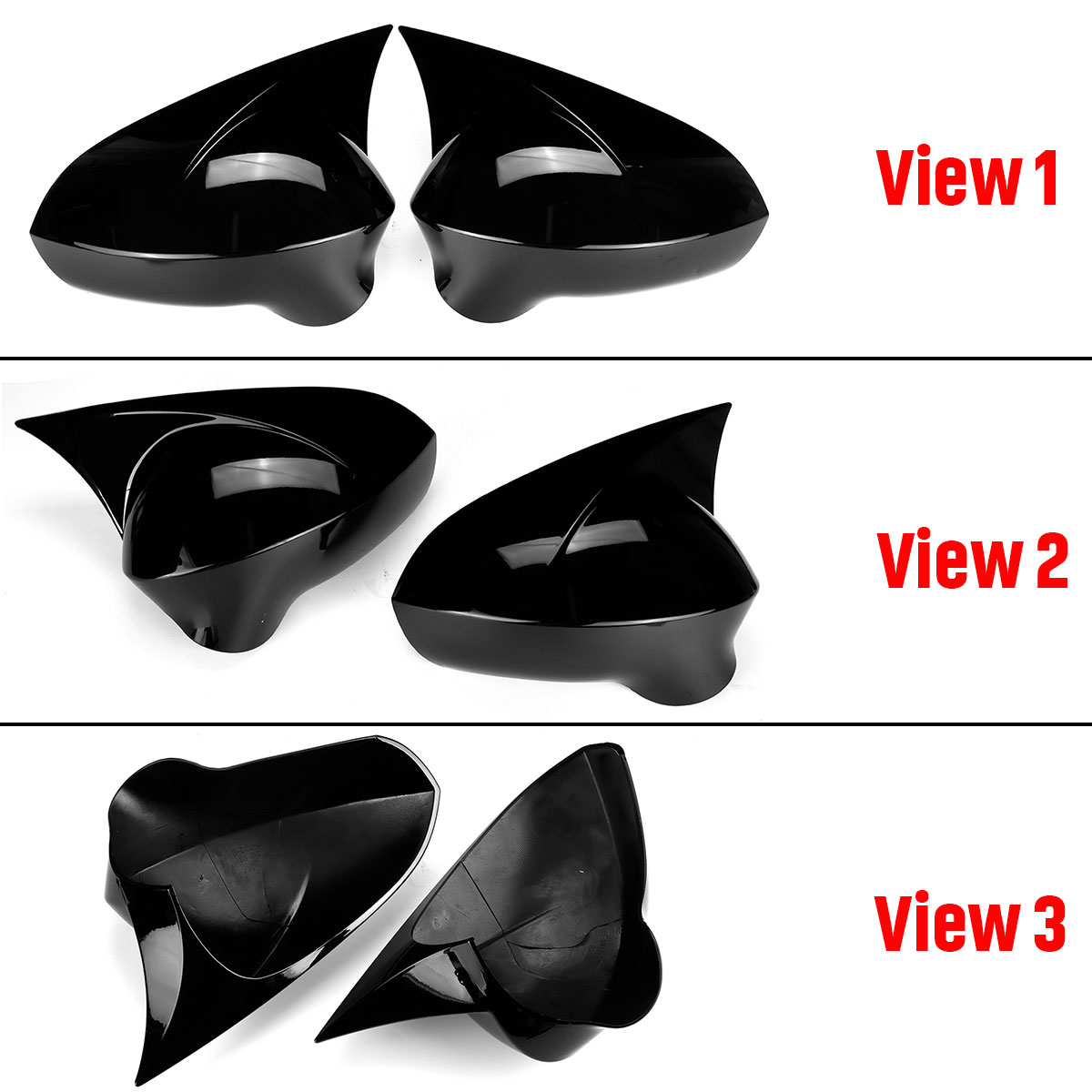 光沢のあるブラック/カーボンファイバールックバックミラーウイングミラーカバーキャップセアト · レオン MK2 1P イビサ MK4 6J 2008-2017 ミラーケースカバー