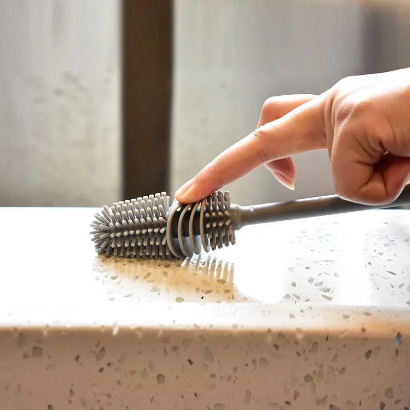 Silicone Cup Brush Cup Cleaning Brush No Dead Corners Or Gaps Plastic Brush Milk Bottle Cleaning Brush Household