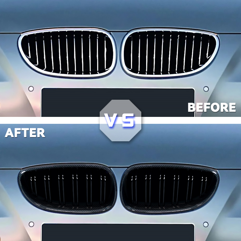 Car Front Bumper Grille Kidney Racing Grill Grilles For BMW E60 E61 5 Series 2003-2009 Gloss Black Auto New Double Slat