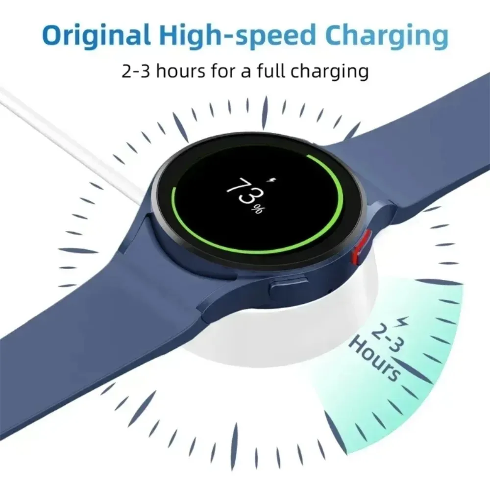 Relógio de mesa carregador sem fio cabo tipo c chaveiro para samsung galaxy watch 7 6 5 clássico pro 4 3 ativo 2 doca carregamento rápido