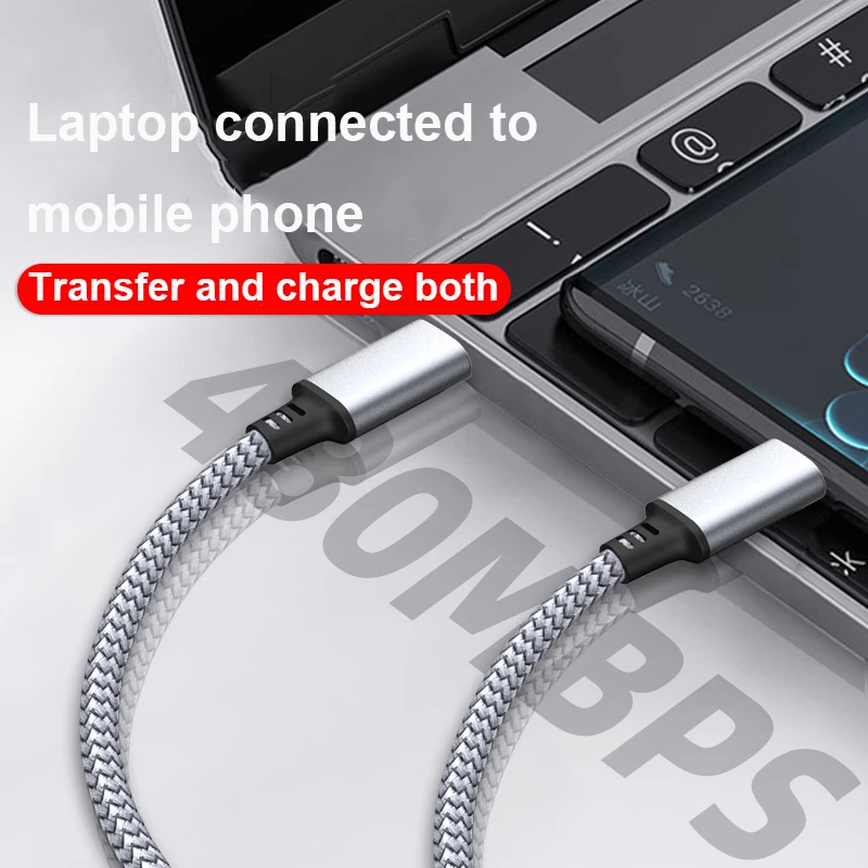 Cable de datos de carga rápida PD para IPhone 15, Macbook, Xiaomi, Samsung, Cable de extensión de cámara, tipo C a tipo C, 60W, 1M, 2M, 3M, 5 M, 8M