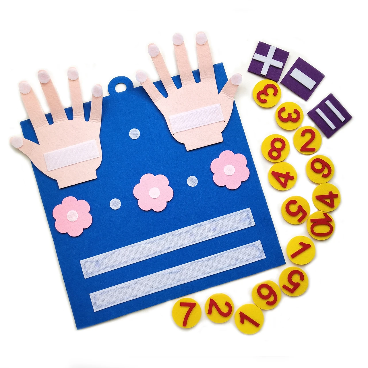 Giocattoli Montessori per bambini Numeri di dita in feltro Giocattolo matematico Bambini Conteggio Gioco di apprendimento per l'educazione precoce per l'intelligenza dei bambini
