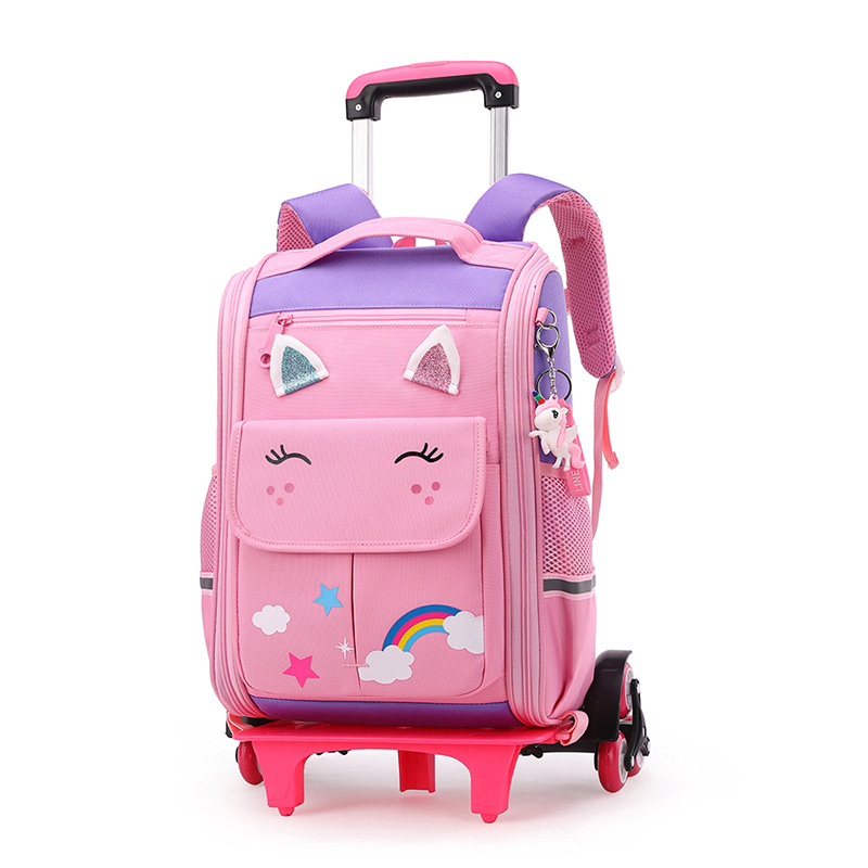 Children Trolley backpack wheels Student High capacity School bags Rolling Backpack kids Trolley bag school backpack wheeled bag