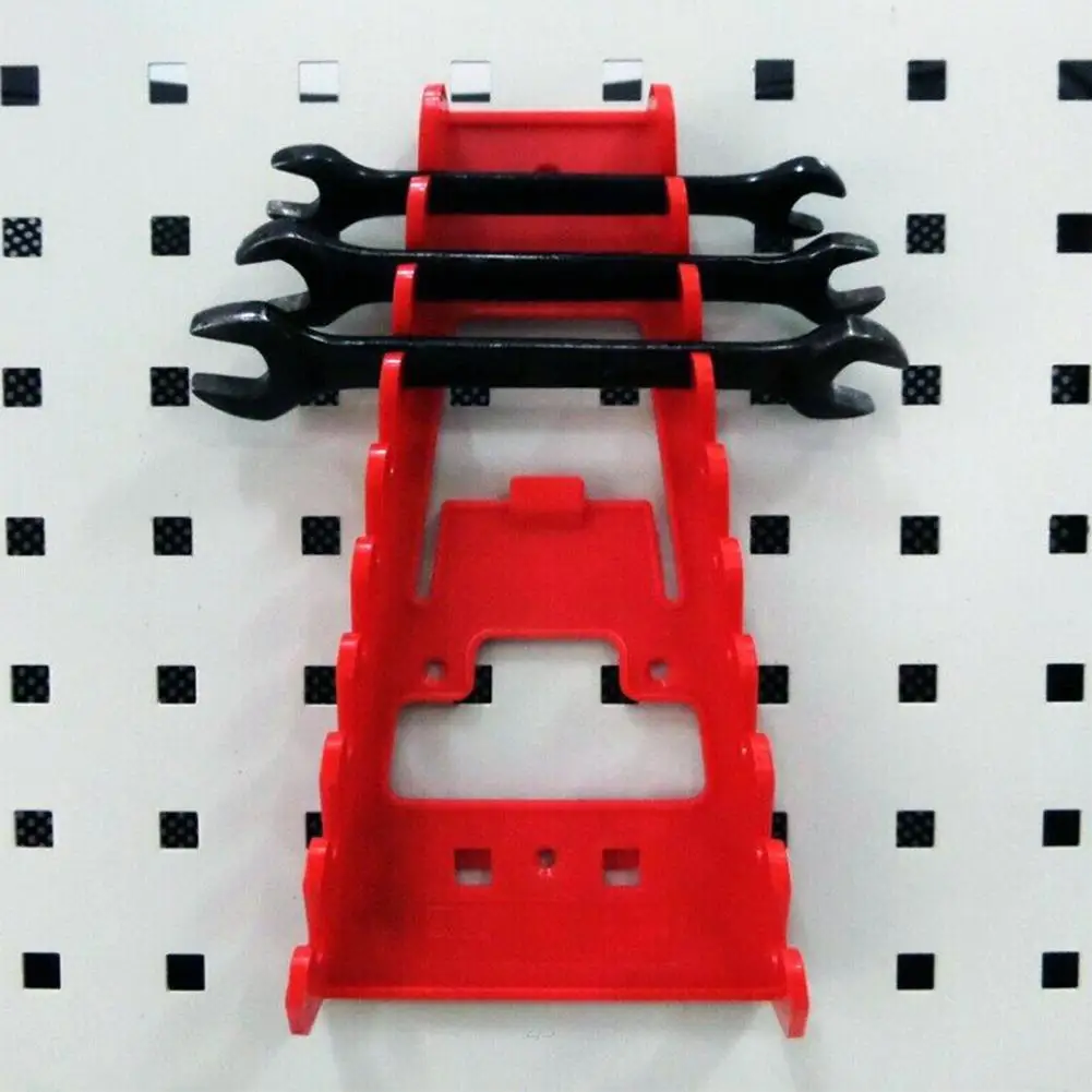 Red Wrench Organizer Black Wrench Holder Plastic Tray Sockets Storage Tools Rack Sorter Standard Spanner Holders