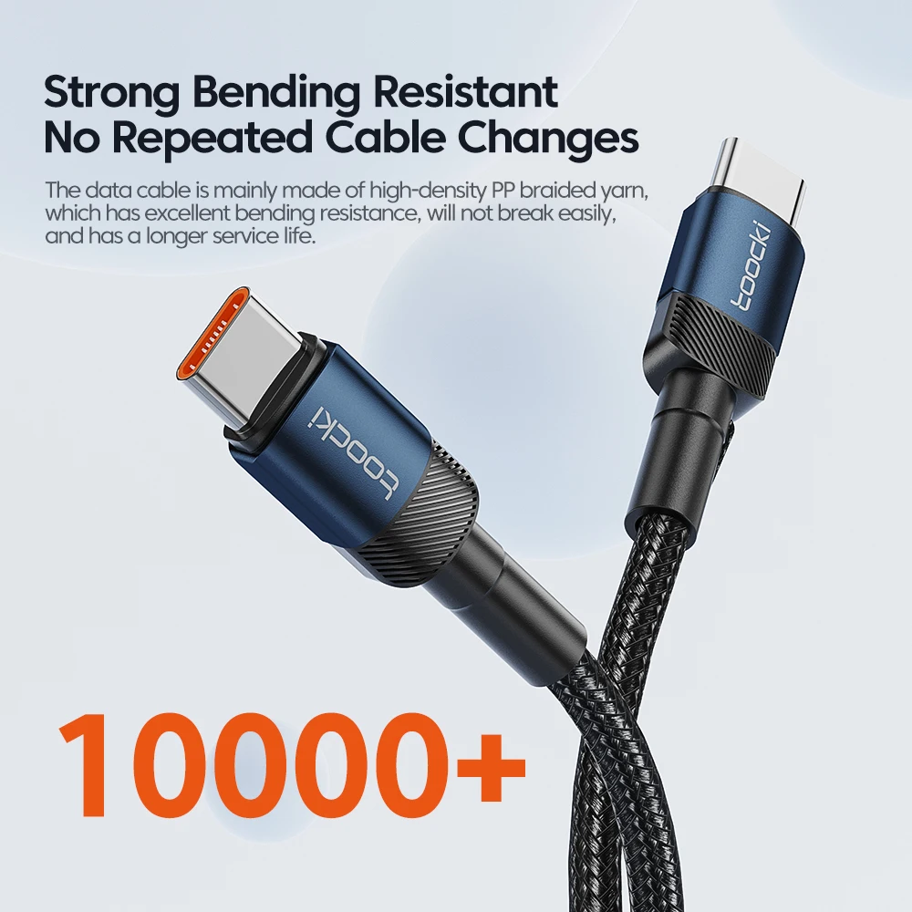 Toocki 100 Вт USB-кабель типа C к USB C PD, зарядное устройство для быстрой зарядки, шнур типа C для Macbook Samsung Xiaomi USBC, кабель 1 м, 2 м, 3 м