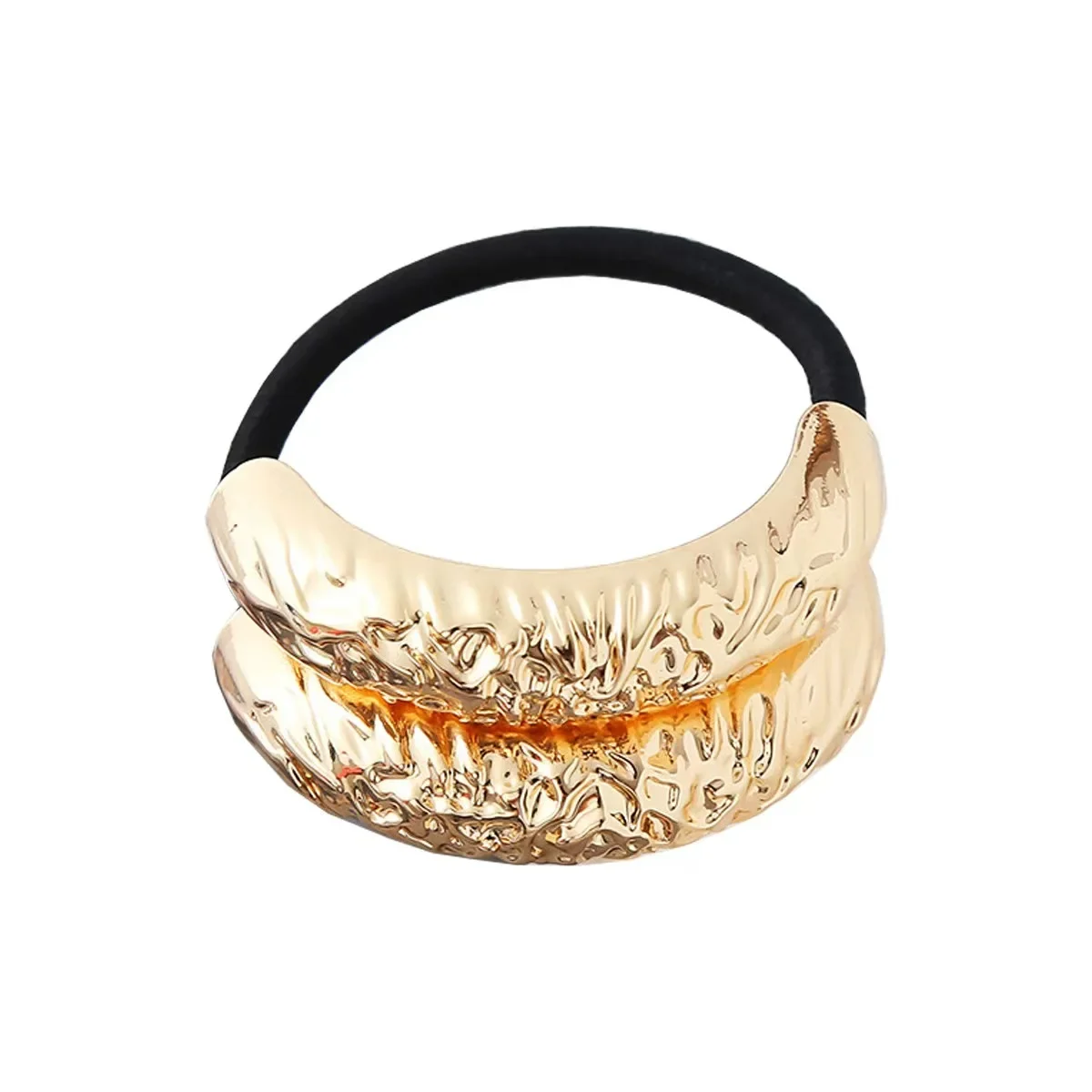 Moda coreana quente metal irregular dupla camada faixas de cabelo corda feminina bandana elástica hairband rabo de cavalo titular acessórios para o cabelo
