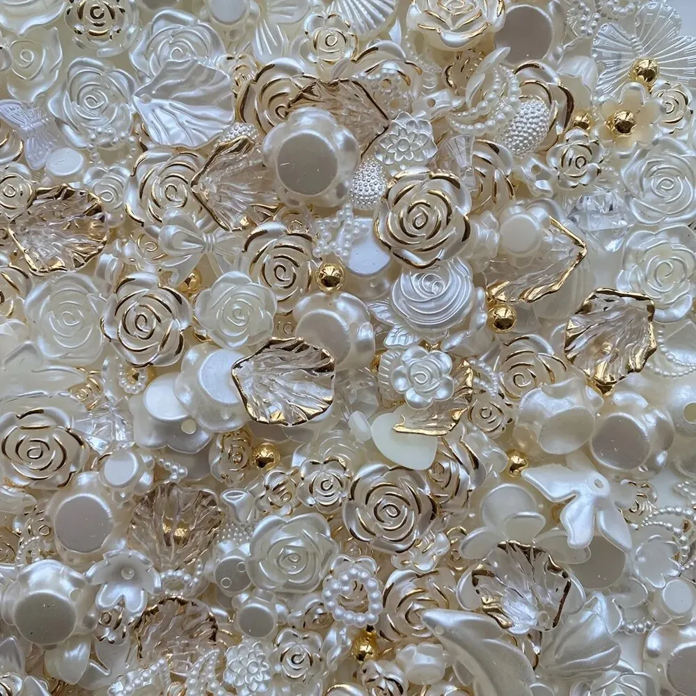 30 g/Beutel gemischte barocke Rose Imitationsperle Schleife DIY Zubehör