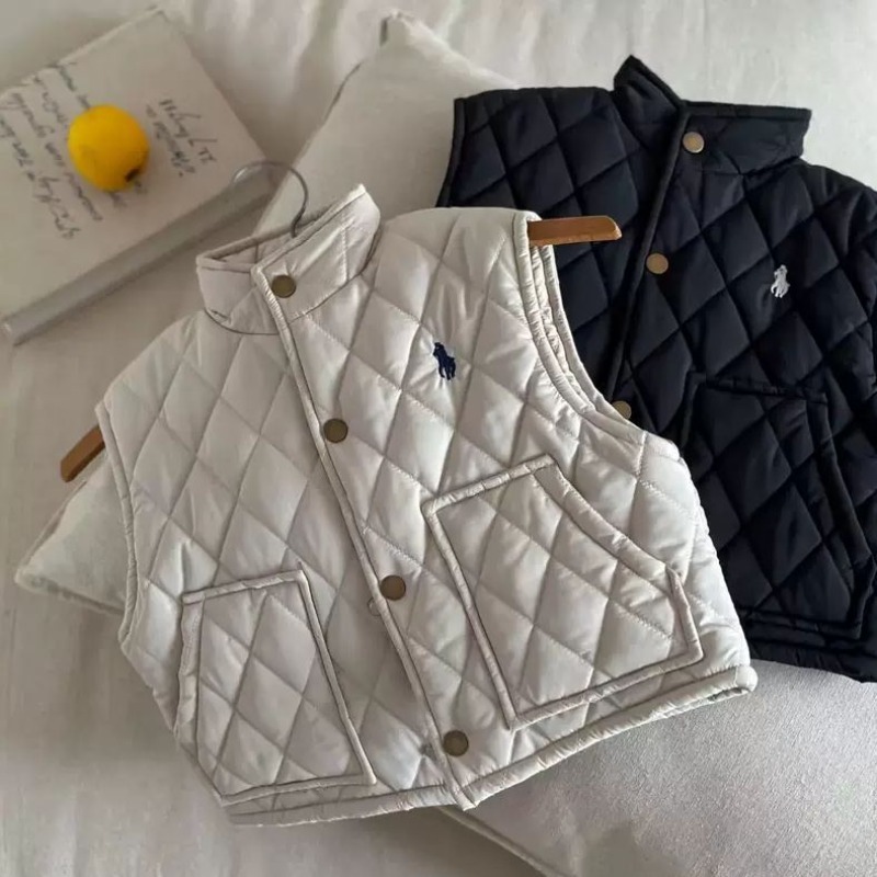 Otoño Invierno niños niñas chaleco polar sólido algodón acolchado chalecos bebé 2-10Y Color sólido espesar ropa de abrigo cálida niños