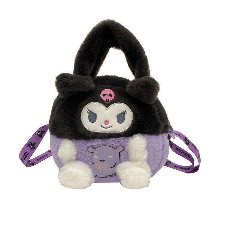 Kawaii sanrio saco de pelúcia kuromi mochila anime melodia cinnamoroll plushie bolsas pochacco dos desenhos animados saco de pelúcia para meninas presentes