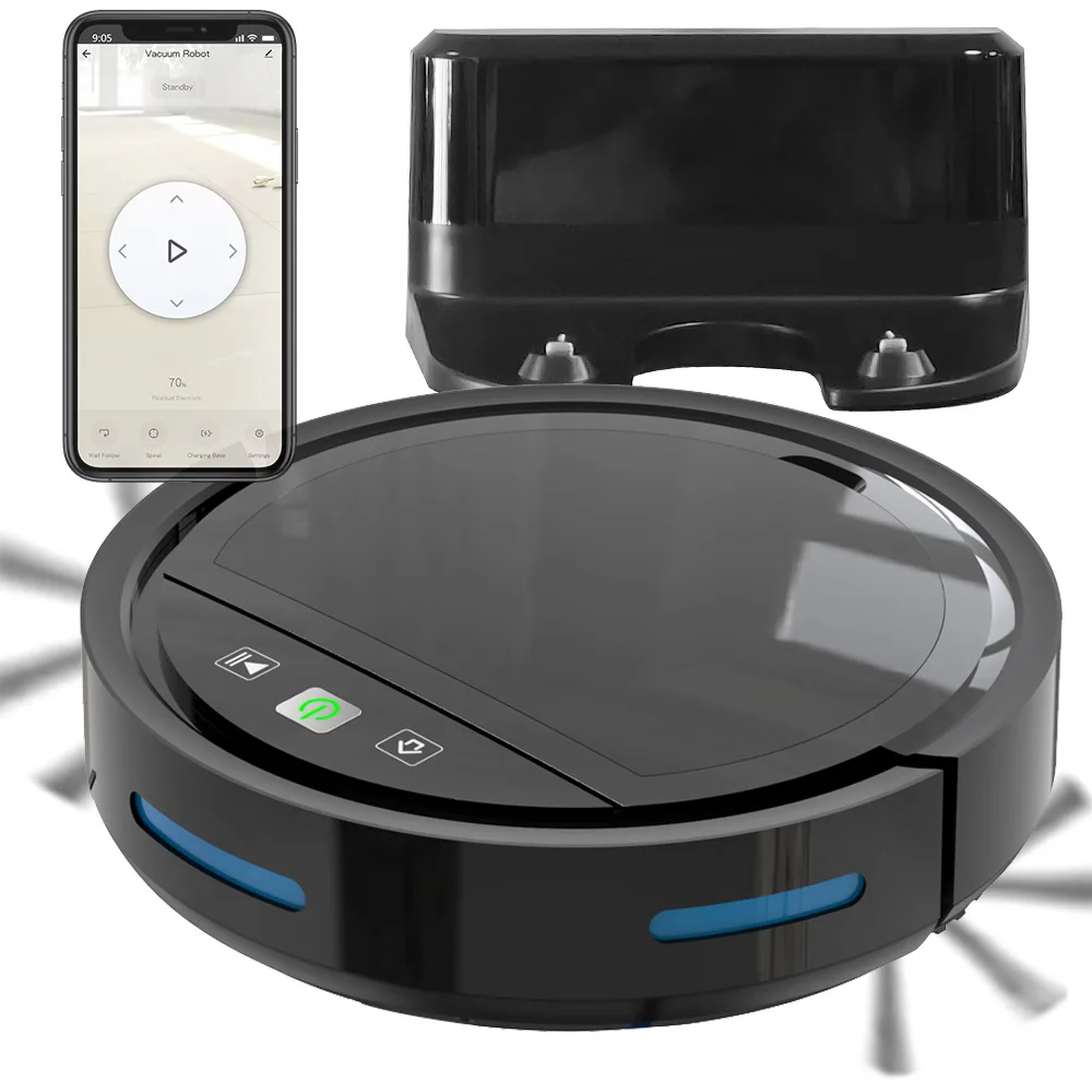 Robor-aspiradora de barrido con recarga automática, Control por aplicación Wifi, fregona de succión, suelo de alfombra, pelo de mascota, Robot automático
