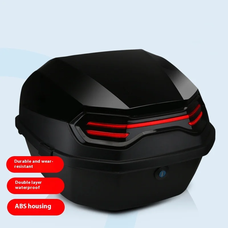 Caja trasera para motocicleta, botas para patinete, maletero, ABS + PP, funda sólida para casco completo, organizador de almacenamiento, caja trasera para equipaje