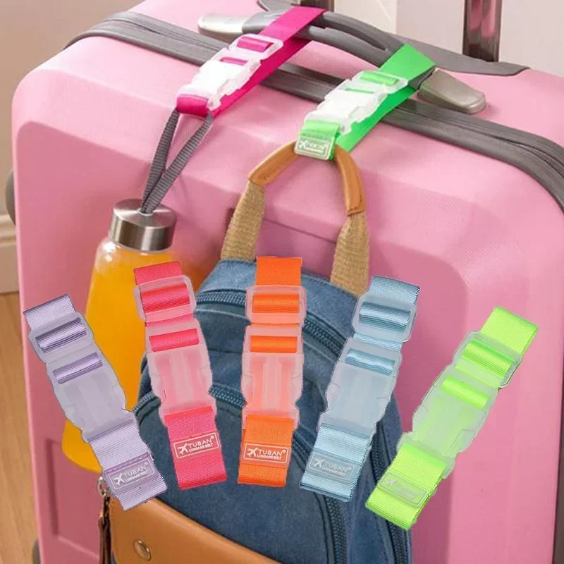 1/2 pezzi cinghie per bagagli regolabili accessori per bagagli in nylon cinghie con fibbia appesa cinghie per borse da viaggio ganci di bloccaggio per cintura da viaggio