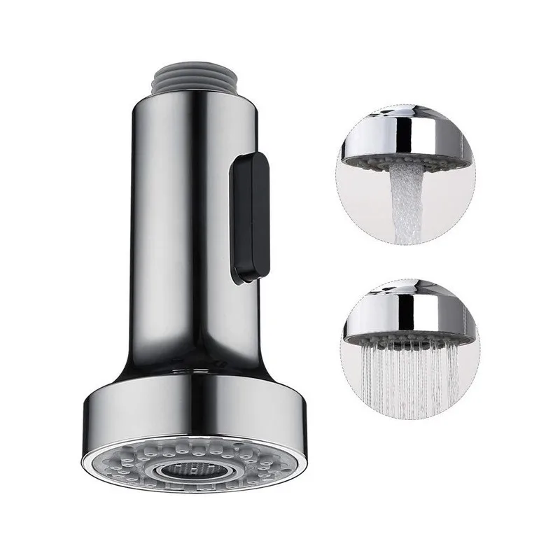 ABS Pull Out Spray Shower Head Sink Mixer Kitchen Spare Replacement Tap Sprayer Black Faucet Nozzle