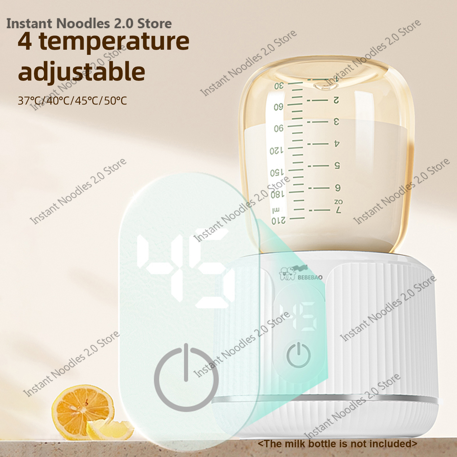 Przenośny podgrzewacz do butelek dla niemowląt Bezprzewodowy podgrzewacz do mleka 4 poziomy regulacji temperatury Wbudowany akumulator z 4 adapterami