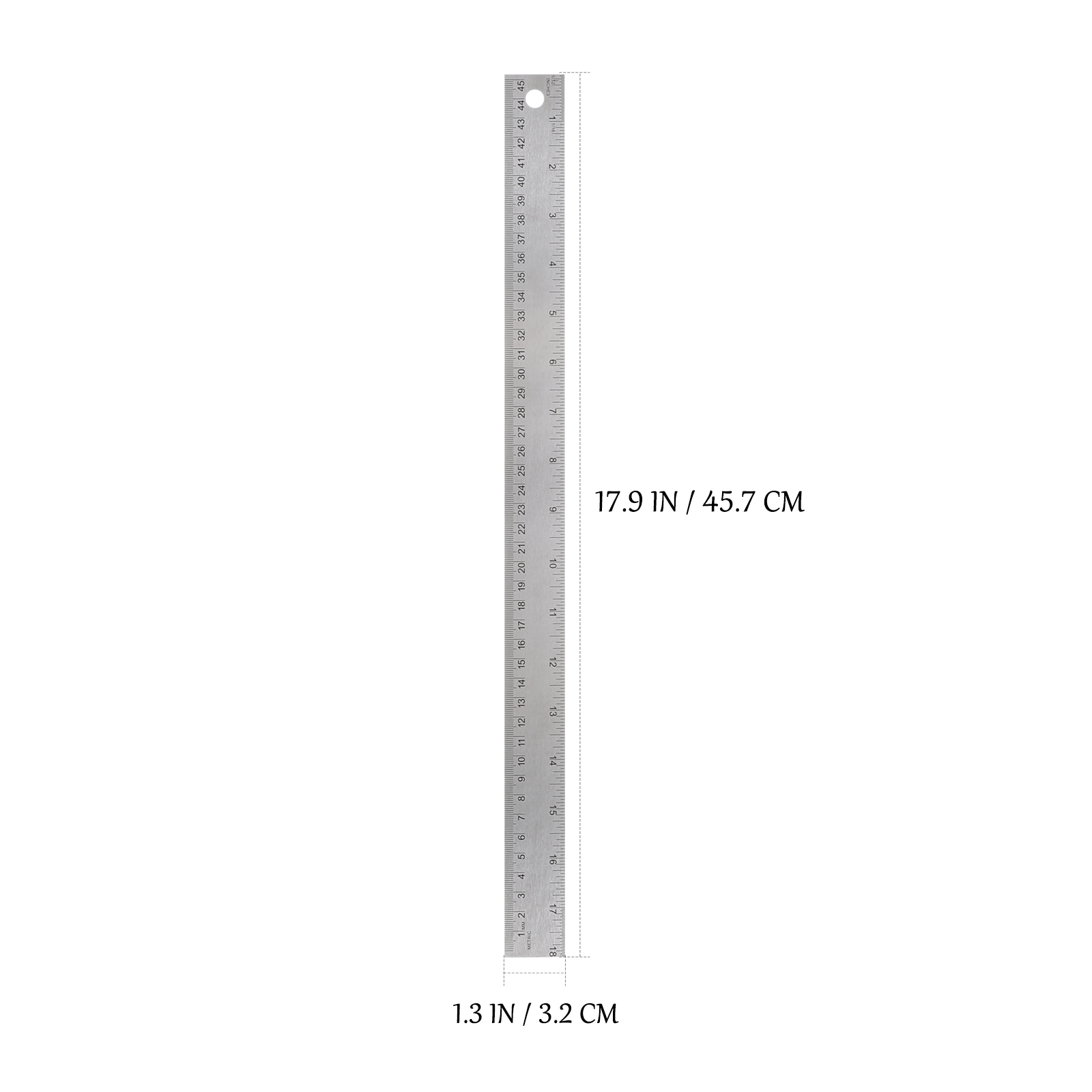 Stainless Steel Cork Back Ruler for School Office Engineering Woodworking Corked Backed Ruler Measuring Device Tool for Student