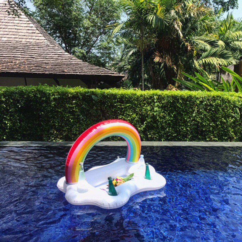 Sommerfest Eimer Regenbogen Wolke Getränke halter aufblasbare Pool Float Bier trinken Kühler Tisch Bar Tablett Strand Schwimm ring