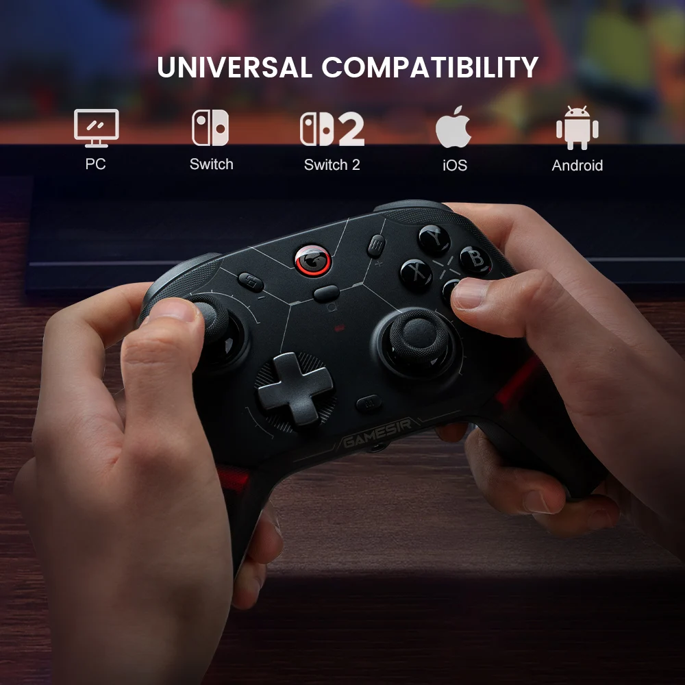 GameSir Cyclone 2 Wireless Pro Controller, Hall Effect Joysticks, Bluetooth Gamepad for Nintendo Switch, iPhone, Android & PC