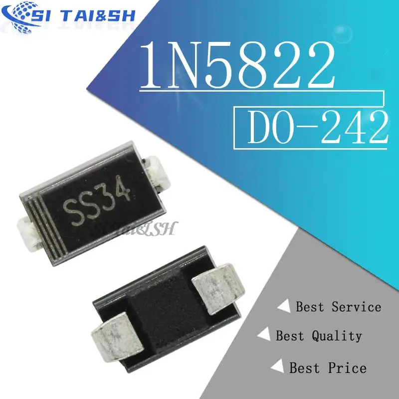 Si Tai&SH 100 Stück 1N5822 smd SMA do-214ac IN5822 Schottky-Diode SS34 Neues Original-Datensystem