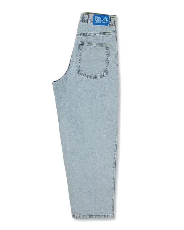 Polar Big Boy Stickerei Jeans Y2K Hosen Streetwear Gothic Cartoon Blau Baggy Jeans Retro Punk Rock Hohe Taille Breite Hosen