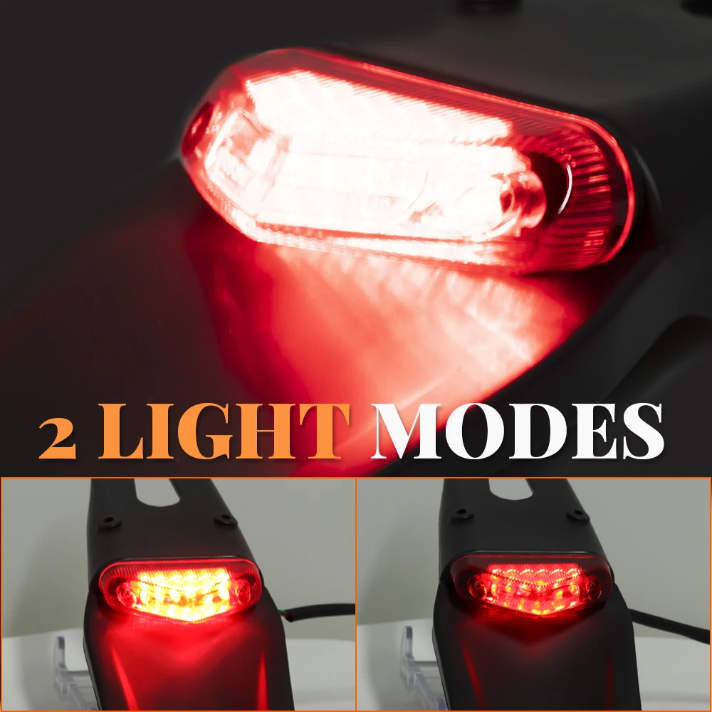 Uchwyt tablicy rejestracyjnej z błotnikiem tylnym i światłem stop LED 12V do motocykli enduro i crossowych, pasuje do Suzuki i Kawasaki.