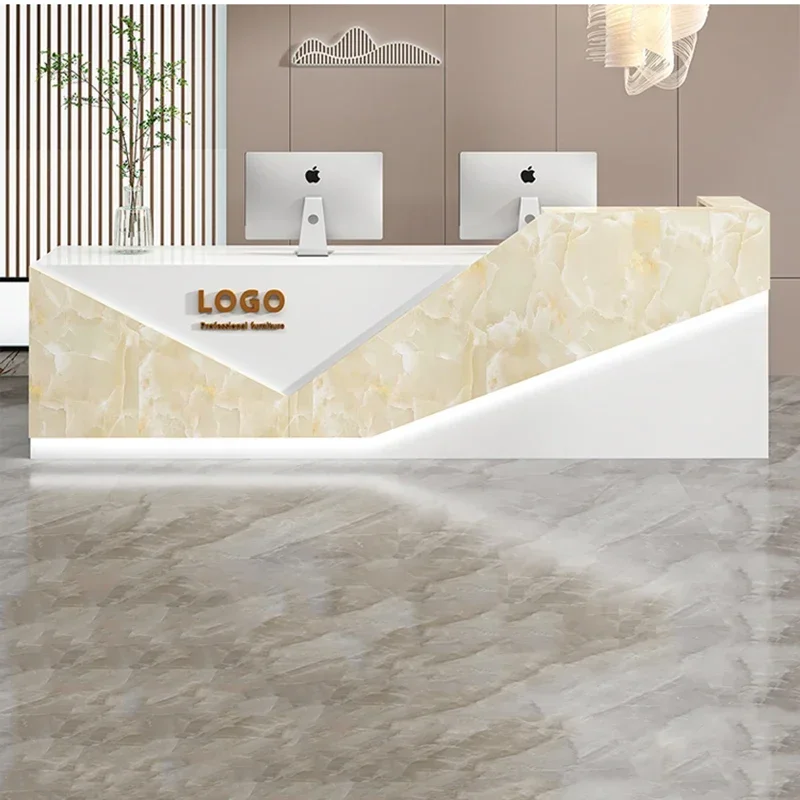 Reception frontale Bancone Vestiti Cosmetici Parrucchiere Ufficio Angolo di stoccaggio Salone di bellezza Reception Mostrador Cash Help