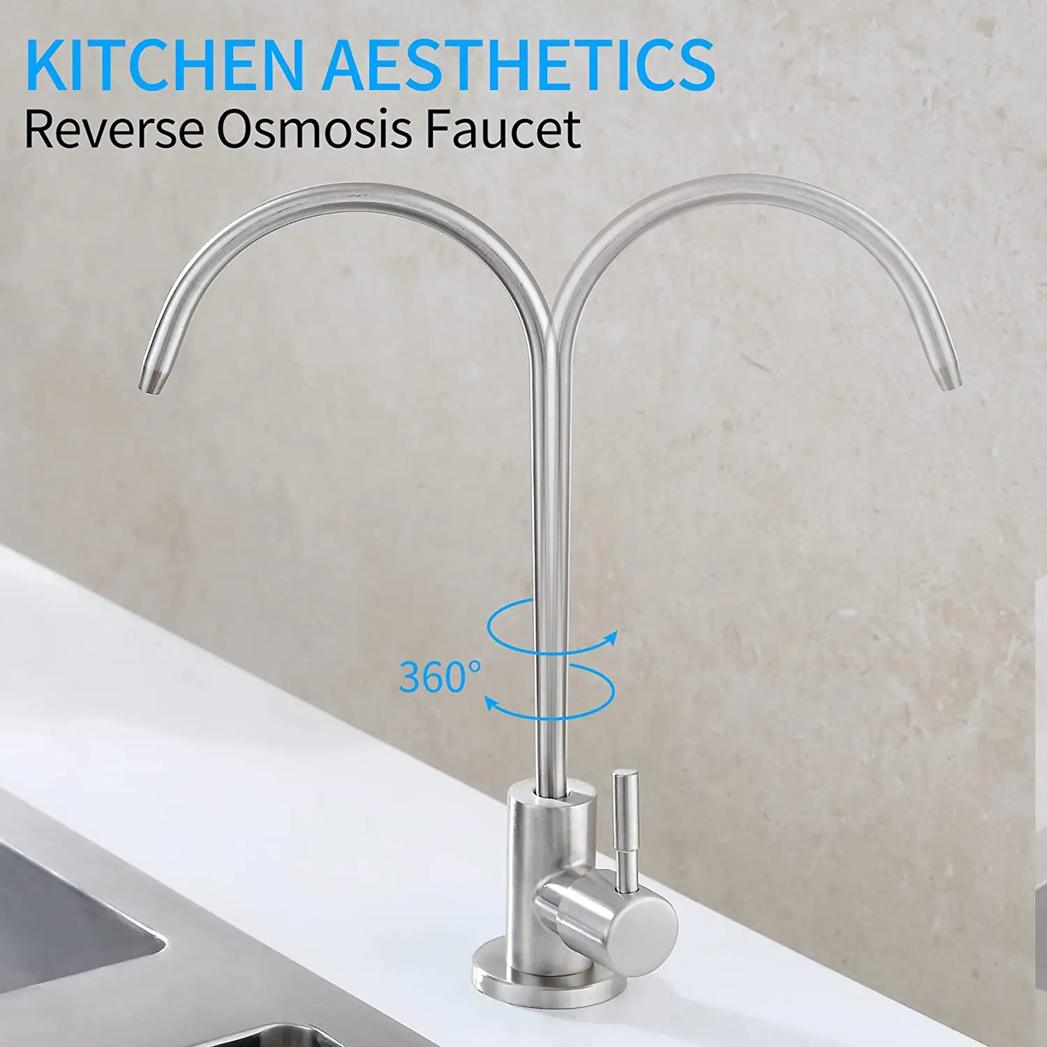 Grifo purificador de agua, grifo filtrado sin plomo que se adapta a unidades de ósmosis inversa o sistema de filtración de agua, grifo RO de cocina