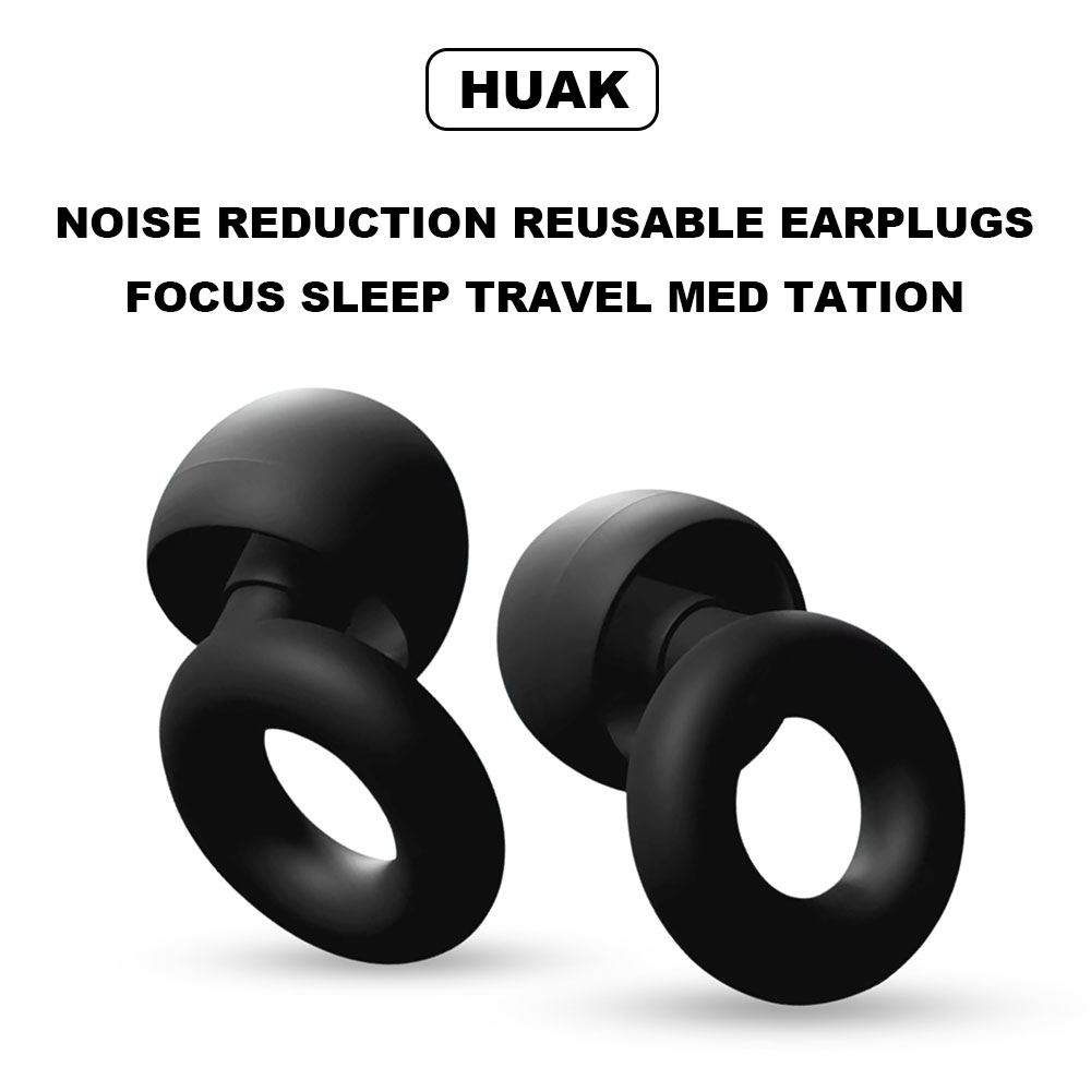HUAK Tapones para los oídos silenciosos para reducción de ruido: protección auditiva súper suave y reutilizable para dormir, nadar, trabajar 8 almohadillas para los oídos en XS/S/M/L