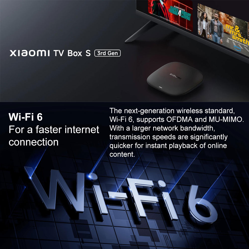 Globale Version Xiaomi TV Box S 3rd Gen 4K Ultra HD Bluetooth 5.2 Wifi6 32GB ROM Google TV Google Assistant Smart Media Player