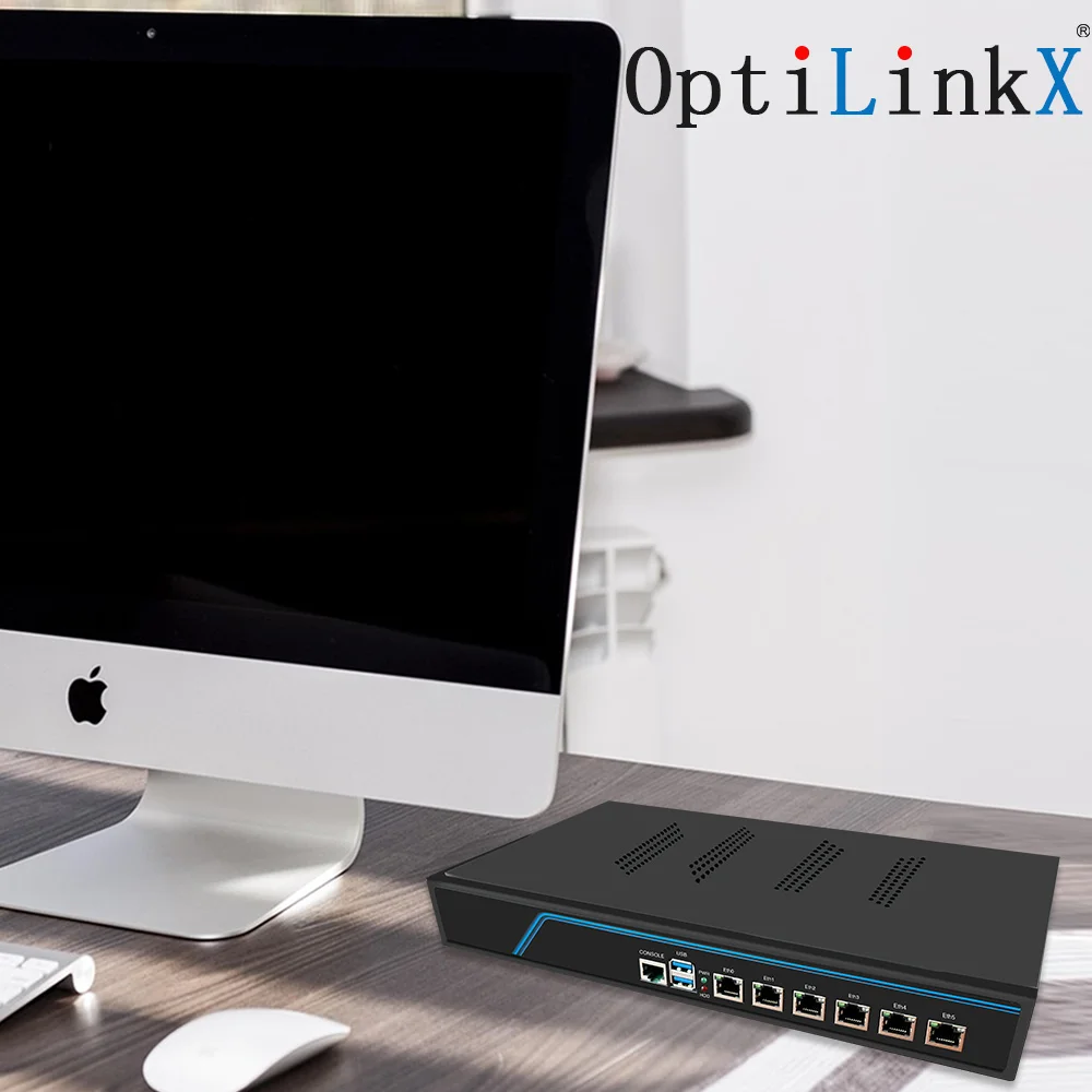 OptiLinkX 2,5G enrutamiento suave Intel i226 protección contra rayos MINIPC i3/i5/i7 6*2,5G enrutador de red Ethernet cortafuegos ordenador