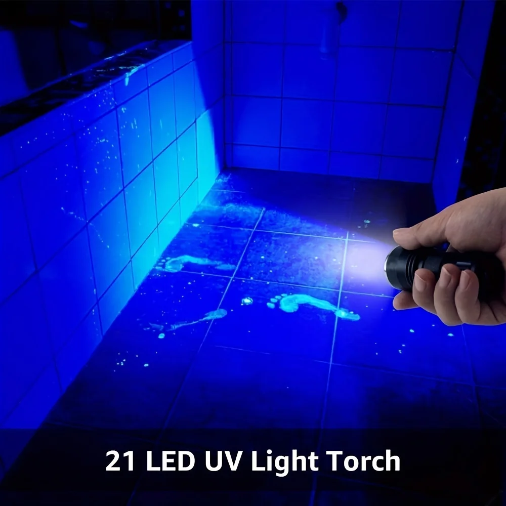 Lámpara de 21led, linterna Uv, lámpara artística para uñas, detección de fluorescencia Uv, Mini linterna de detección de billetes