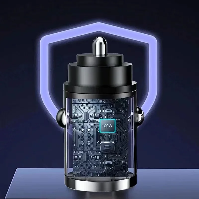 USB 차량용 충전기 100W PD 유형 C iPhone 15 용 고속 충전 차량용 전화 어댑터 Samsung S24 Xiaomi 빠른 충전 3.0 차량용 충전기