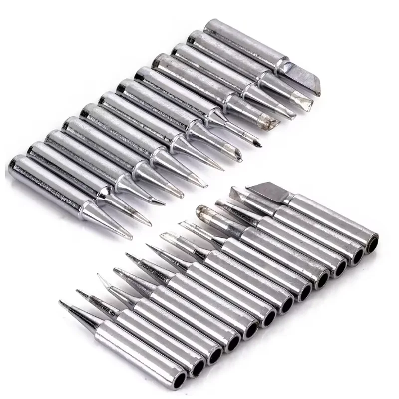 12PCS 33mm Copper Soldering Iron Tips Set 900M-T Welding Station Tools I B C D K For 936 937 938 969 8586 852D Soldering Station