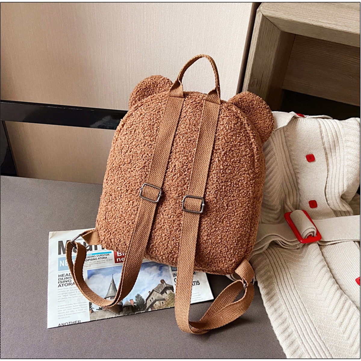 Mochila de ombro em forma de urso bonito das mulheres mochilas de urso personalizadas portátil crianças mochilas de compras-ljx