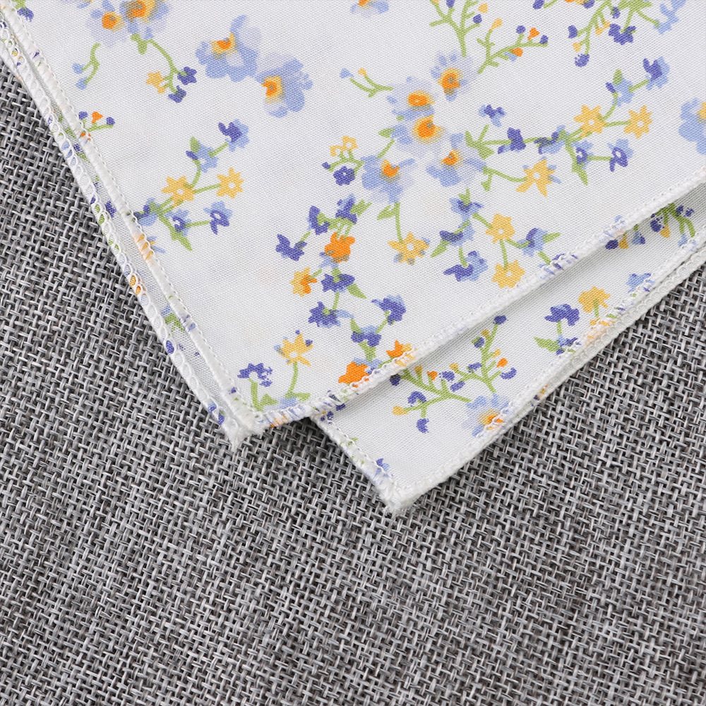 Lenço de seda estampado floral para homens, terno formal de festa lenço quadrado de bolso alto grau