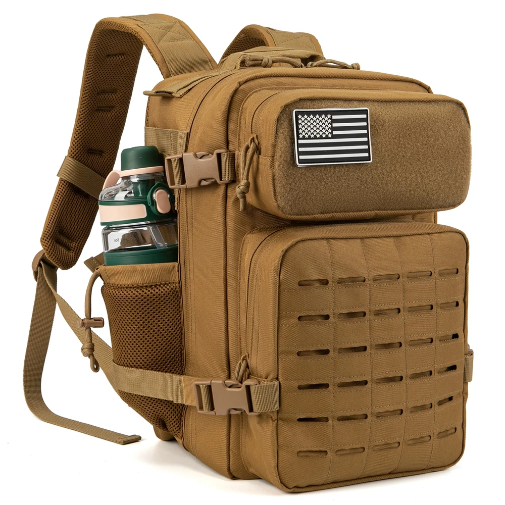 Zaino tattico da 25 litri Borsa da esterno per fitness Zaino MOLLE PALESTRA per donna/uomo EDC Trekking Zaino di sopravvivenza Portabottiglie da strega