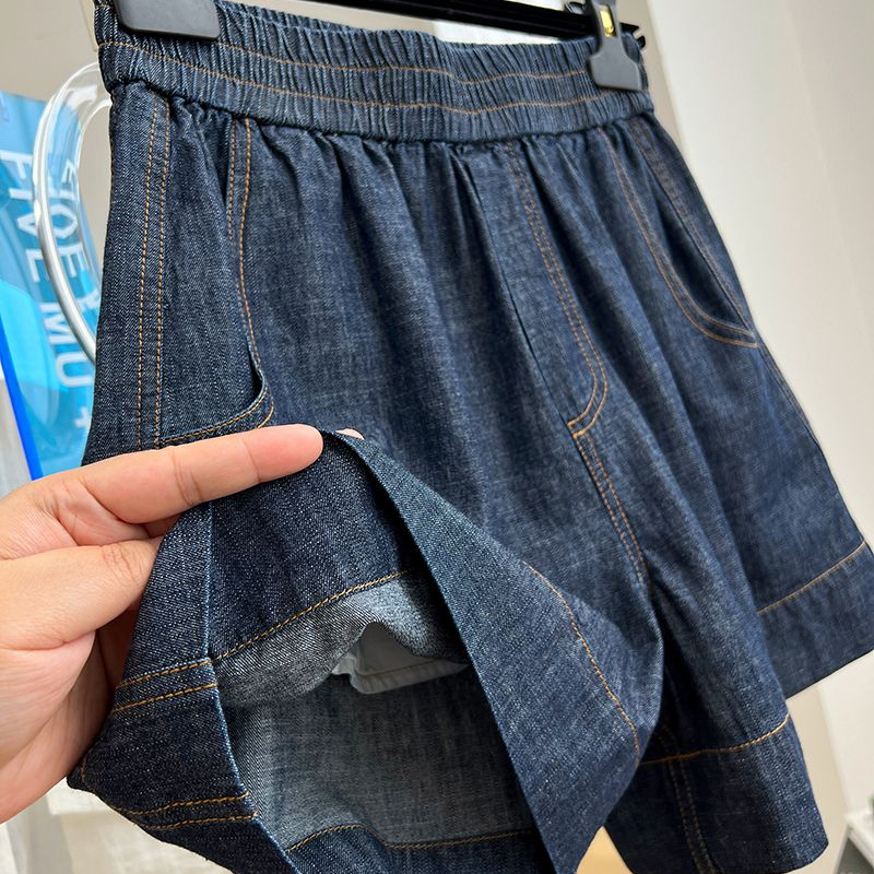 Damskie spodenki ze sznurkiem niebieskie kowbojskie kobieta lekkie eleganckie temperamenty w stylu Casual, letnie spodenki damskie Streetwear krótkie spodnie dżinsowe Q382