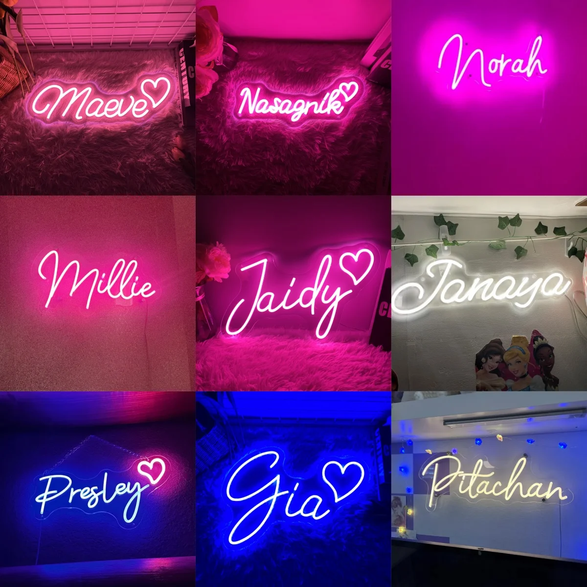 CUSTOM Neon LED เด็กชื่อไฟนีออนความงามตกแต่งห้องนอนนีออน LED ป้ายตัวอักษรส่วนบุคคลของขวัญงานแต่งงาน Supplie