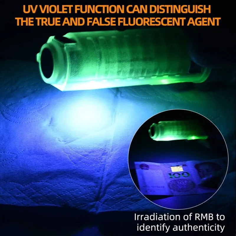 Mini-sleutelhangerzaklamp Type C Snel opladen Multifunctioneel Intrekbaar Waterdicht Fluorescerend Magnetisch Waarschuwing Campingflitser