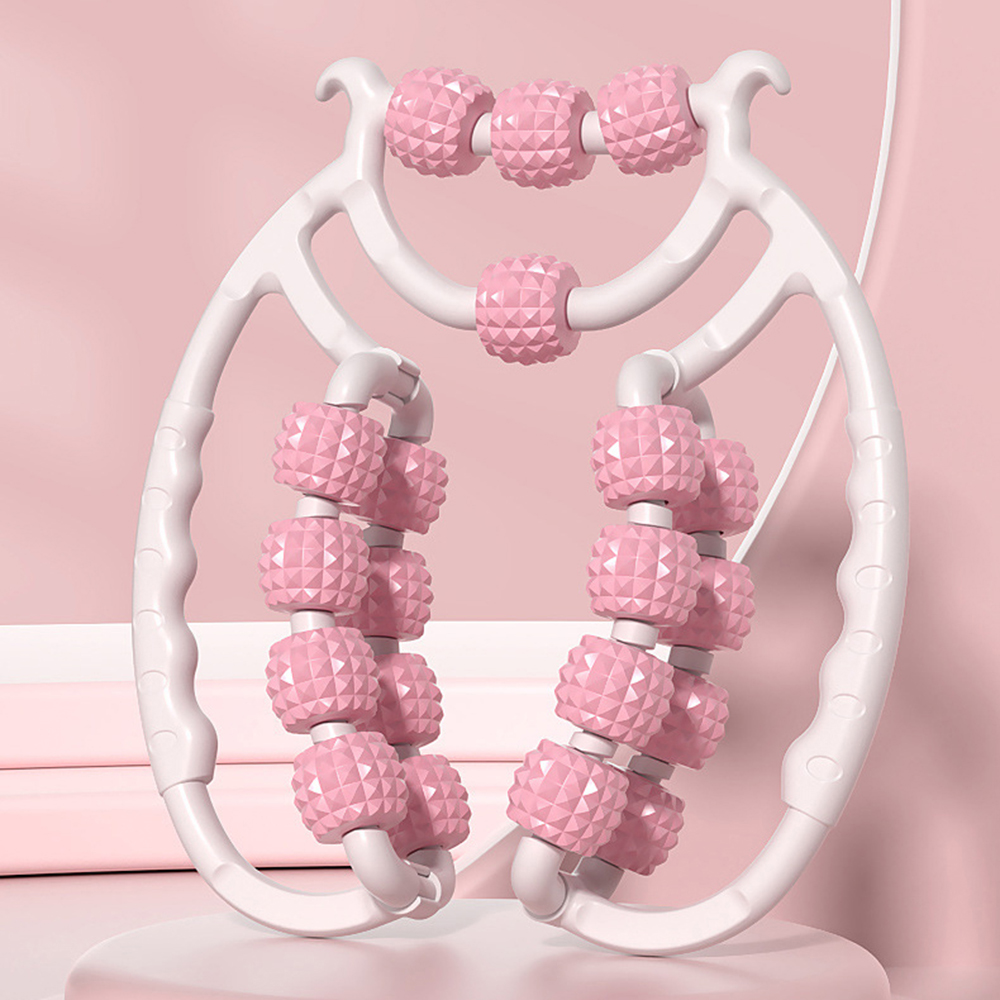 Braçadeira de perna de anel duplo 20 rolos, exercitador de coxa/Kegel, massageador de emagrecimento para casa, alívio da dor anticelulite