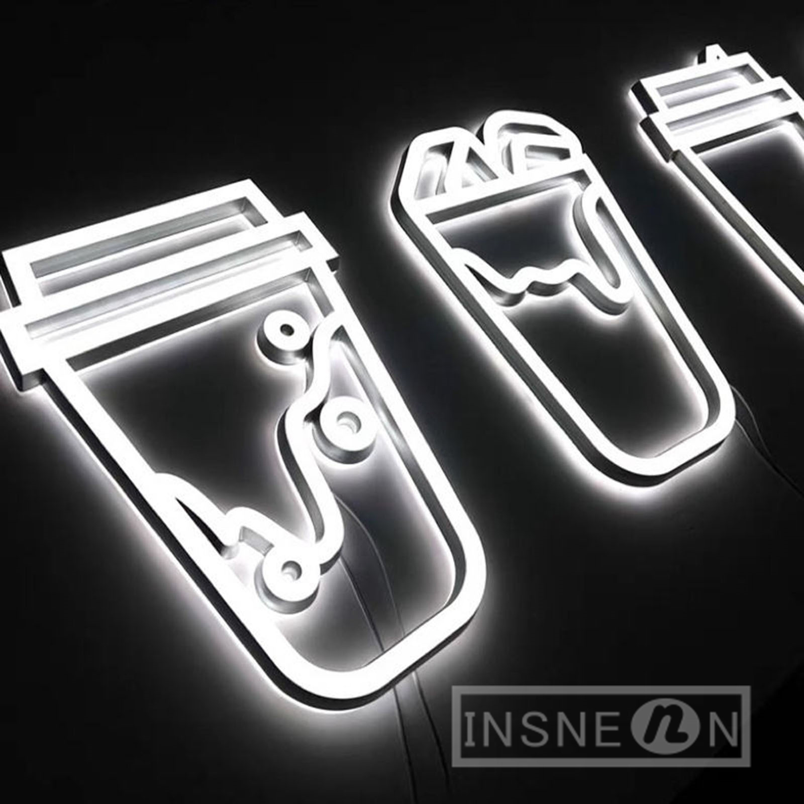 맞춤형 백라이트 글자 아크릴 비바람에 견디는 회사 바, 야외 3D 얼굴 조명, LED 사인, 전면 사인 로고