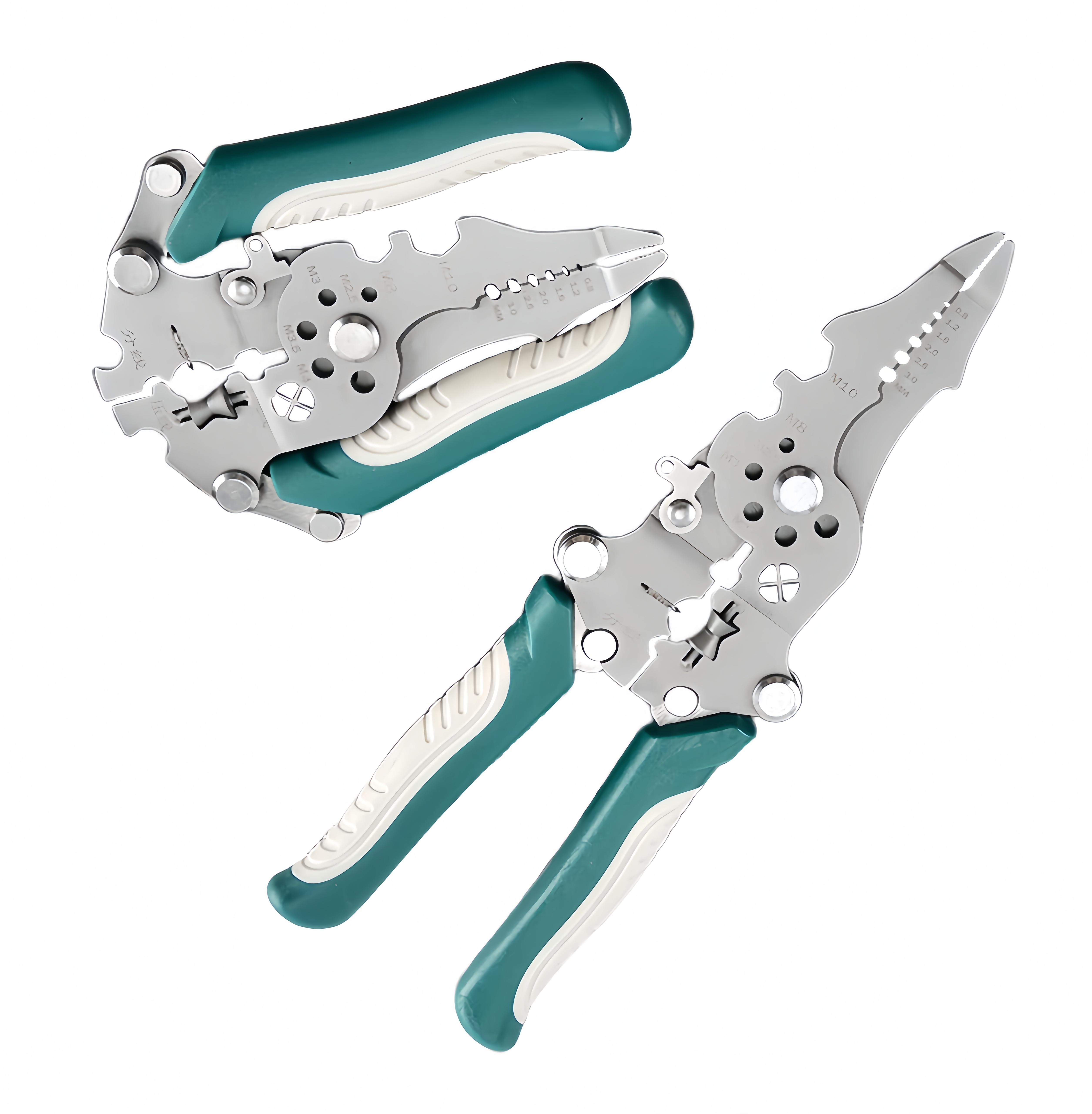 Foldable wire stripper electrician wire splitter wire pliers crimping plier tool with stripping, crimping and twisting functions