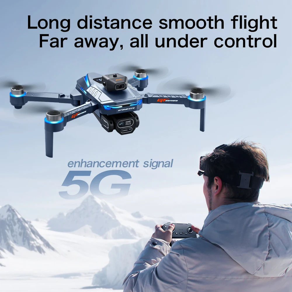 2025 novo gt8 pro wifi fpv drone grande angular câmera hd inteligente evitar obstáculos quadcopter altura segurar rc brinquedos dobráveis presente