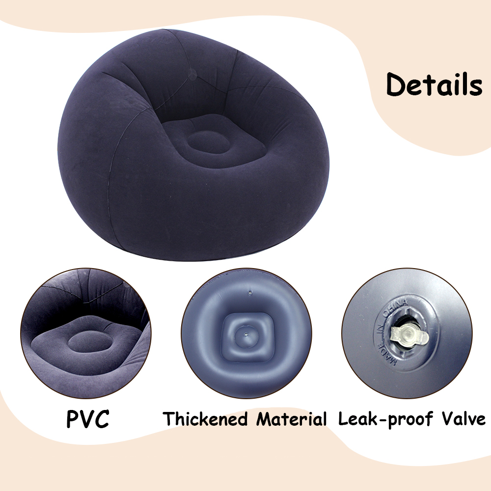 Sofá inflable perezoso, silla de aire inflable portátil plegable de Pvc para sala de estar, Camping al aire libre, cómoda sillón de playa
