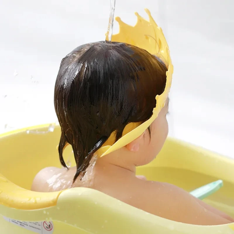 Baby-Duschhaube, wasserdicht, Shampoo-Hut für Kinder, Dusche, Kleinkind, schützt Ohren, Augen, Mädchen, Jungen, verstellbare Silikon-Badekrone