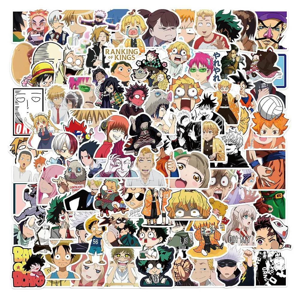 Set di 100 adesivi anime mix Demon Slayer Attack on Titan adesivi Graffiti decalcomanie laptop bagagli skateboard adesivo impermeabile