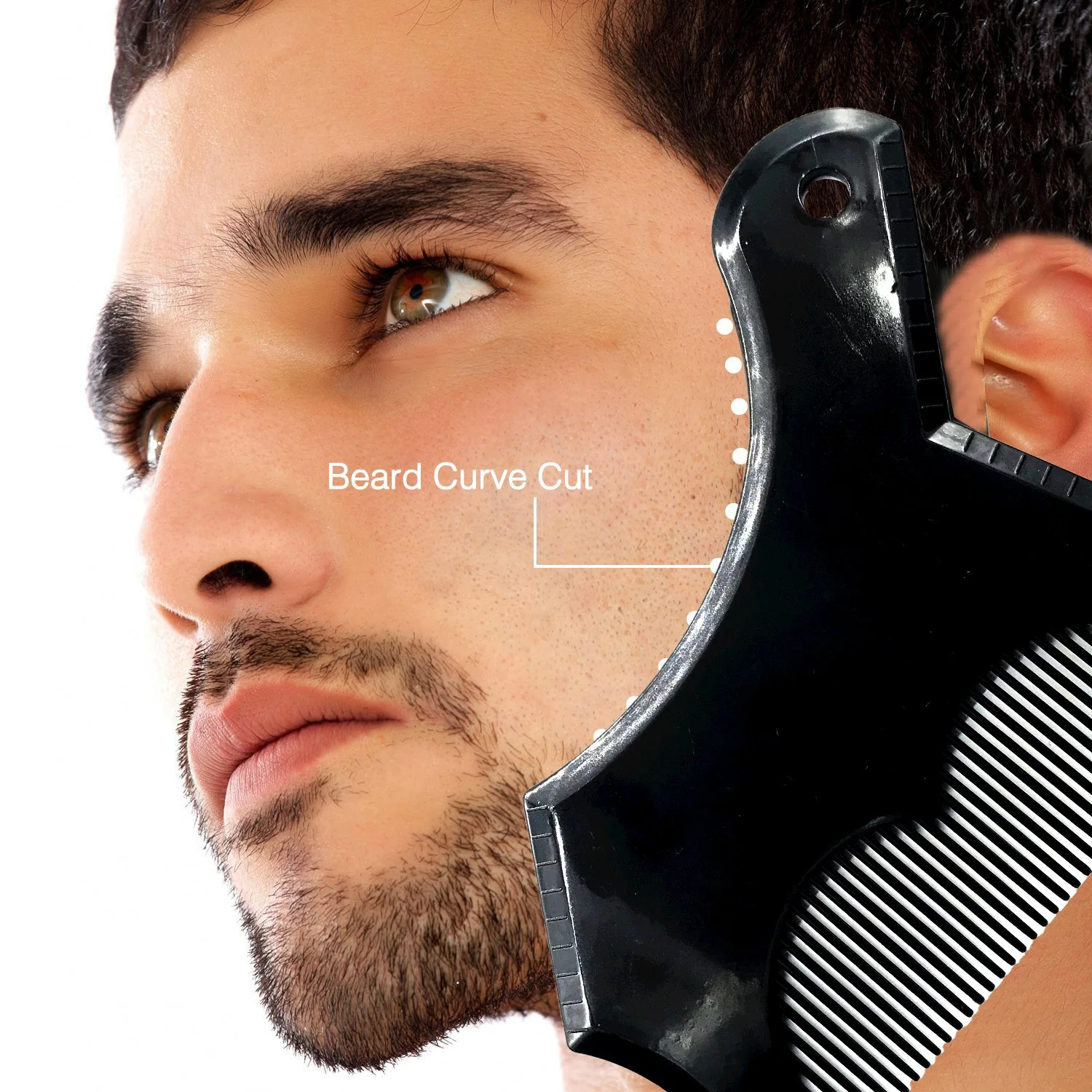 Modello per barba da uomo Pettine per styling barba multifunzionale all-in-one Strumenti creativi per modellare stencil per barba per peli del viso toastati